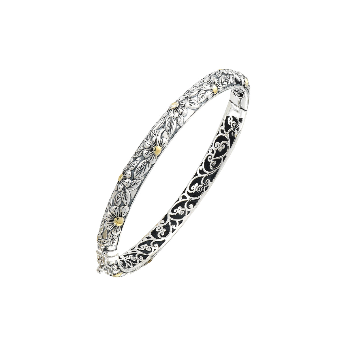 925 STERLING SILVER BLOSSOM HINGE BANGLE